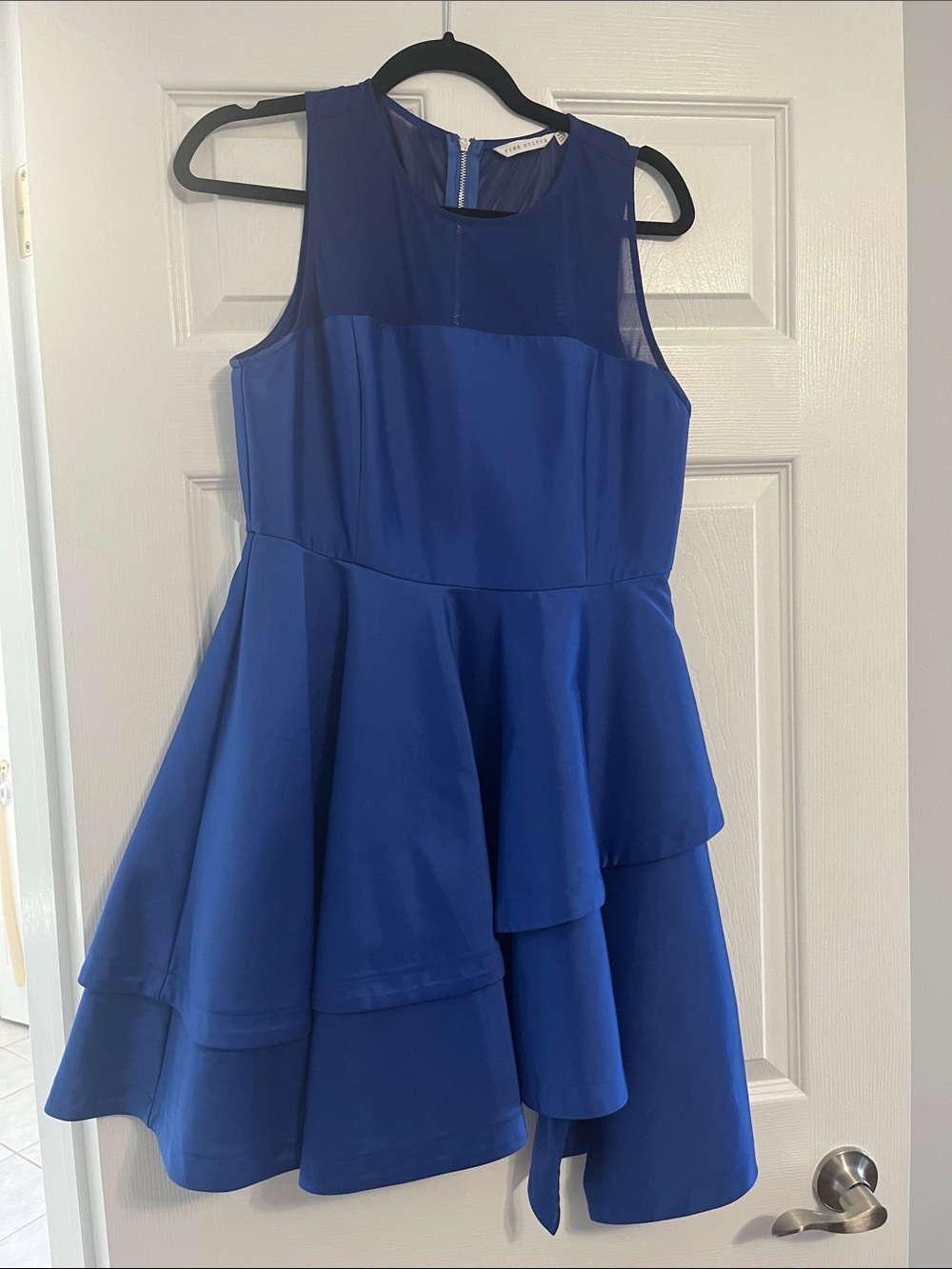 Sleeveless Cobalt Blue Tiered Mini Dress